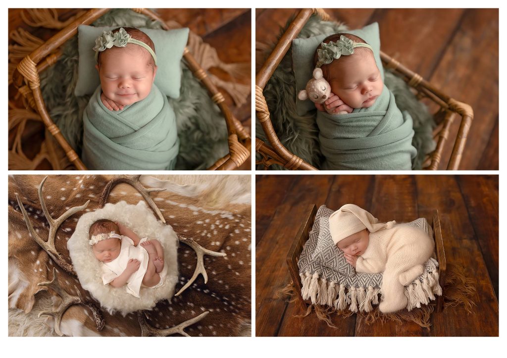 baby girl in basket prop